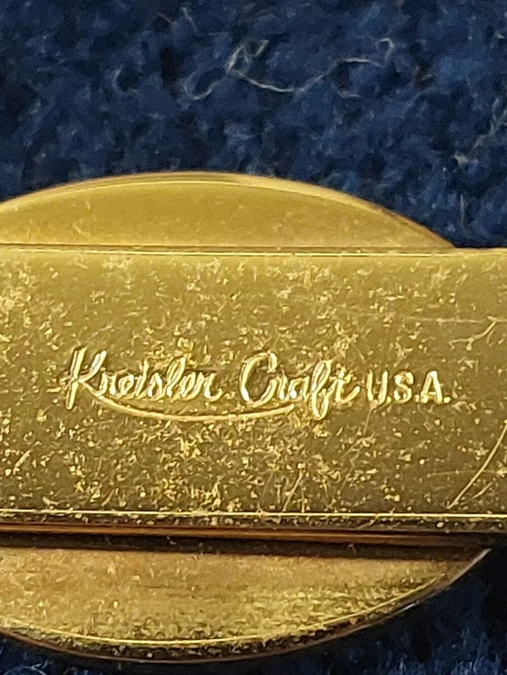 Vintage Kreisler Craft Lady Nymph Goldtone Tie Bar Clasp 3